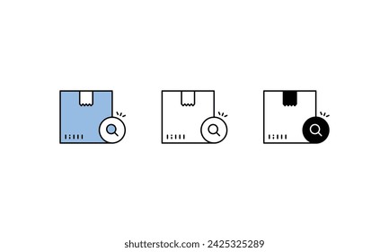 Iconos de búsqueda de paquetes ilustración vectorial