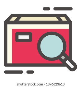 Parcel Search Info Tracking Flat Icon Isolated On White Background