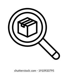 Parcel, Search, Track Icon Vector Image. Can Also Be Used For Delivery And Logistics. Suitable For Use On Web Apps, Mobile Apps And Print Media.