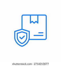 Vector de signo de icono de paquete protegido
