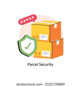 Parcel Security Concepts Style illustrations. EPS 10 File