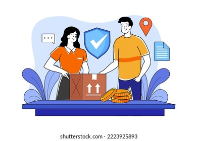 Parcel Security Illustration concept. Flat illustration isolated on white background