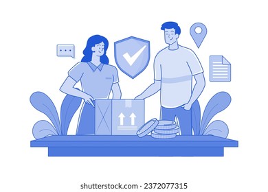 Parcel Security Illustration concept. A flat illustration isolated on white background