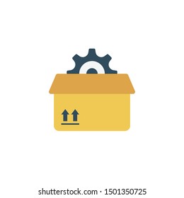 parcel setting glyph flat vector icon