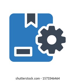 parcel setting vector glyph color icon 