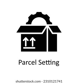 Parcel Setting Vector Solid Icon Design illustration. Seo and web Symbol on White background EPS 10 File