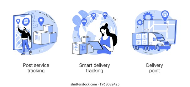 Parcel shipment abstract concept vector illustrations.