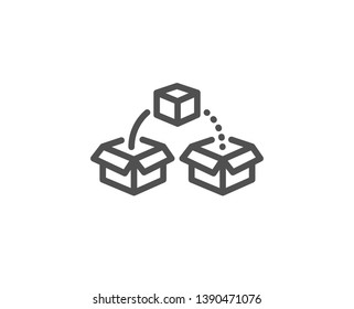 Parcel shipping line icon. Delivery box sign. Cargo package symbol. Quality design element. Linear style parcel shipping icon. Editable stroke. Vector