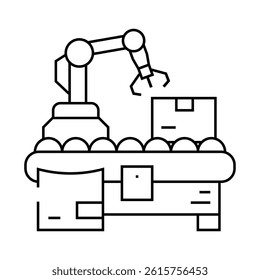 parcel sorting autonomous delivery line icon vector. parcel sorting autonomous delivery sign. isolated contour symbol black illustration