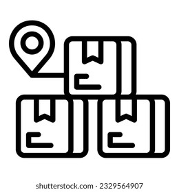 Parcel stack icon outline vector. Delivery truck. Service order