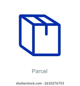 Parcel and study icon concept