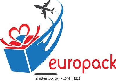 parcel symbol with plane logo
