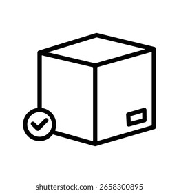 Icono de línea de etiqueta de paquete, Vector, píxel perfecto, archivo ilustrador 