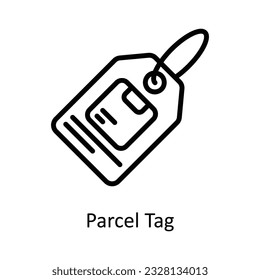 Parcel Tag Vector    outline Icon Design illustration. Shipping and delivery Symbol on White background EPS 10 File