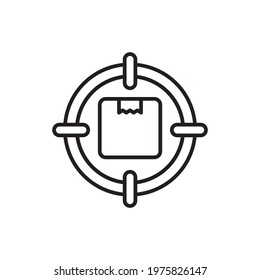 Parcel Target vector outline icon style illustration. EPS 10 File