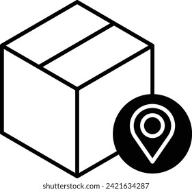 parcel track solid glyph vector illustration