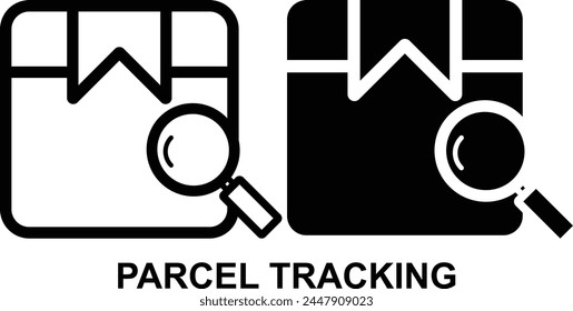 Parcel Tracking Black and White icon set. Editable Set of Delivery and Logistics web icons in line and fill style. High quality business icon set of Logistics