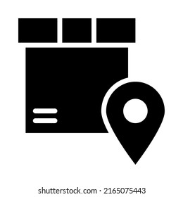 Estilo de glifo de icono de seguimiento de paquetes. Concepto de compras en línea. Estilo glifo. Vector. Aislar sobre fondo blanco.