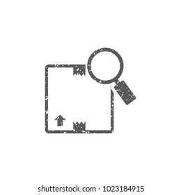 Parcel tracking icon in grunge texture. Vintage style vector illustration.