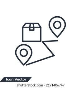 parcel tracking icon logo vector illustration. Track order symbol template for graphic and web design collection