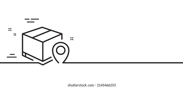 Parcel tracking line icon. Delivery monitoring sign. Shipping box location symbol. Minimal line illustration background. Parcel tracking line icon pattern banner. White web template concept. Vector