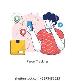 Parcel Tracking, Vektorgrafik Farbiges Design. Symbol auf weißem Hintergrund EPS10-Datei