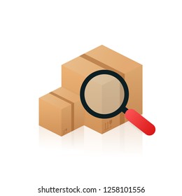Sitio web de seguimiento de paquetes. Seguimiento de paquetes en línea. Concepto moderno. ilustración de stock.