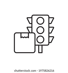 Parcel Traffic vector outline icon style illustration. EPS 10 File