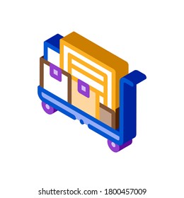 Parcel Trolley Symbol Vektorgrafik. isometrisches Parzeltrollzeichen. farbige einzelne Symbolillustration