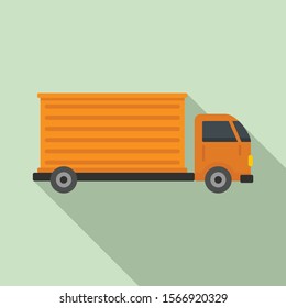 Parcel truck delivery icon. Flat illustration of parcel truck delivery vector icon for web design
