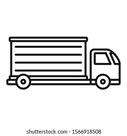 Parcel truck delivery icon. Outline parcel truck delivery vector icon for web design isolated on white background