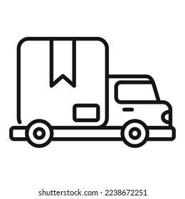 Parcel truck delivery icon outline vector. Online shop. Sore card