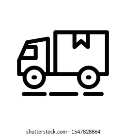 parcel van thin line icon
