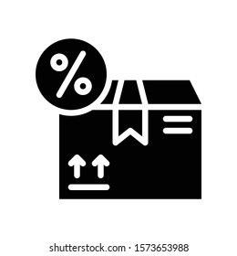 Parcel vector, Black friday related solid style icon