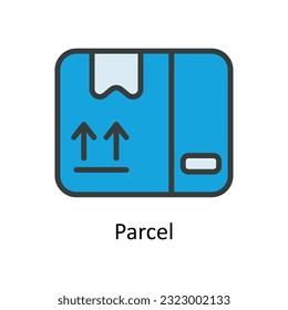 Vector de paquetes   Rellenar ilustración de diseño de iconos de esquema. Símbolo de envío y entrega en fondo blanco Archivo EPS 10