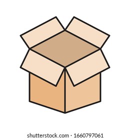 parcel vector flat color icon 