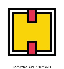 parcel vector flat color icon 