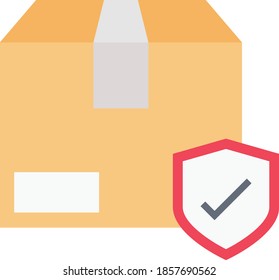 parcel vector flat colour icon
