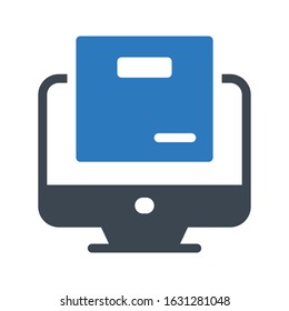 parcel vector glyph color icon 