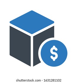 parcel vector glyph color icon 