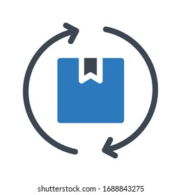 parcel vector glyph color icon  