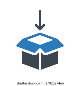 icono de color de glifo vector de paquete 
