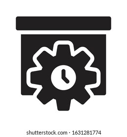 parcel vector glyph flat icon 