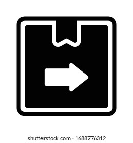 parcel vector glyph flat icon 