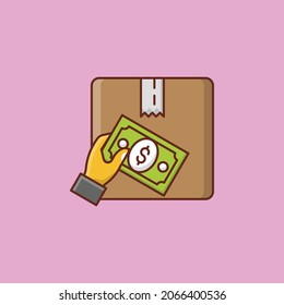 ilustración de parcel Vector en un fondo transparente. Símbolos de calidad superior.Icono de color plano de línea vectorial para el concepto y el diseño gráfico.