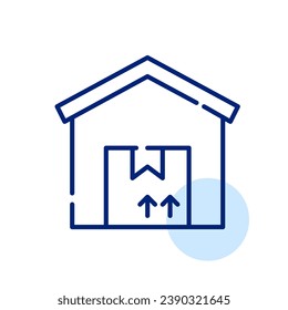 Parcel in warehouse. Pixel perfect icon