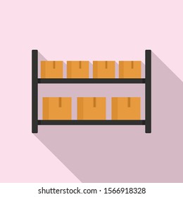 Parcel warehouse rack icon. Flat illustration of parcel warehouse rack vector icon for web design