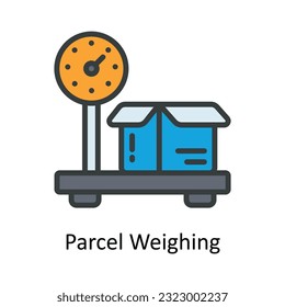 Parcel Weighing-Vektorgrafik   Füllen Sie die Skizze Design Illustration. Versand- und Liefersymbol auf weißem Hintergrund EPS10-Datei