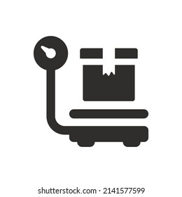 Parcel weight icon on white background