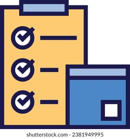 Parcels Checklist Icon. Delivery of order in cardboard box
